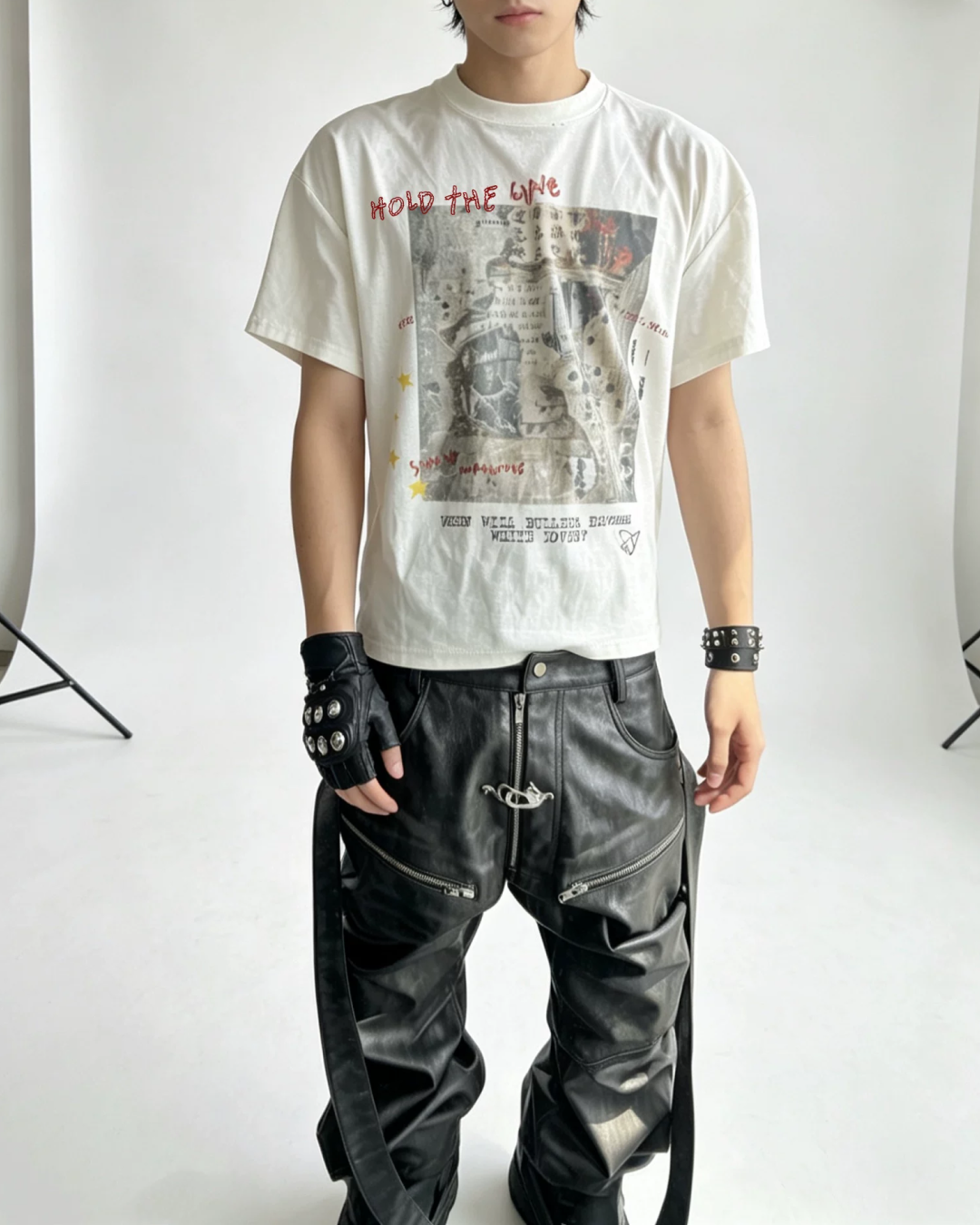 バックスターデザイン短丈Tシャツ　FM0084