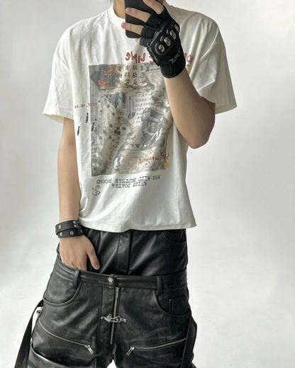 バックスターデザイン短丈Tシャツ　FM0084