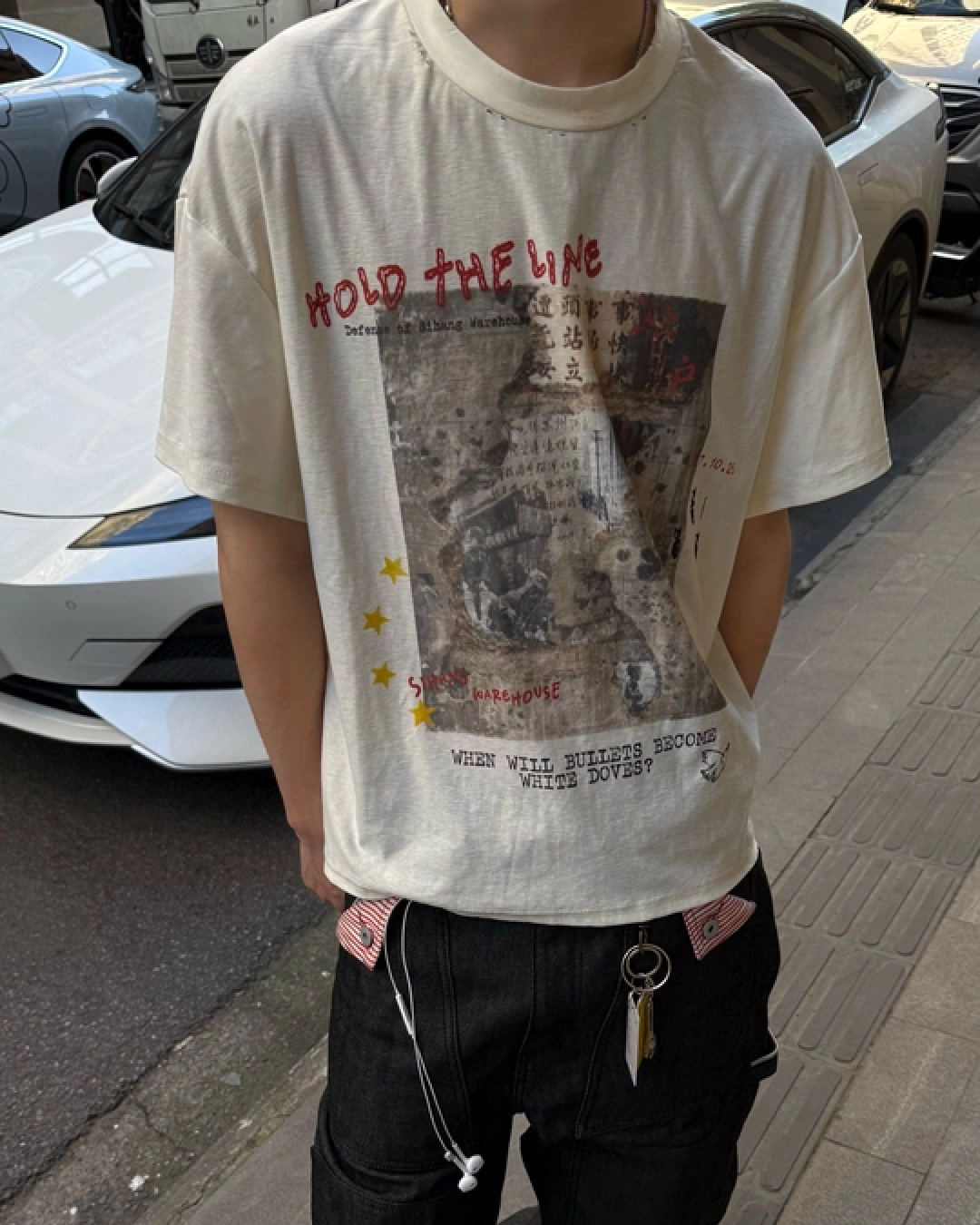 バックスターデザイン短丈Tシャツ　FM0084