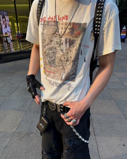 バックスターデザイン短丈Tシャツ　FM0084