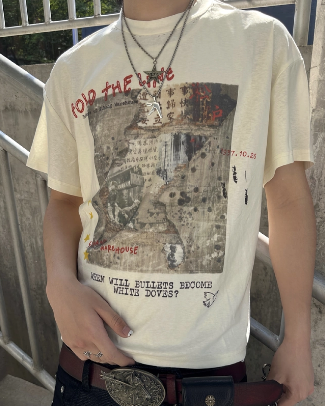 バックスターデザイン短丈Tシャツ　FM0084