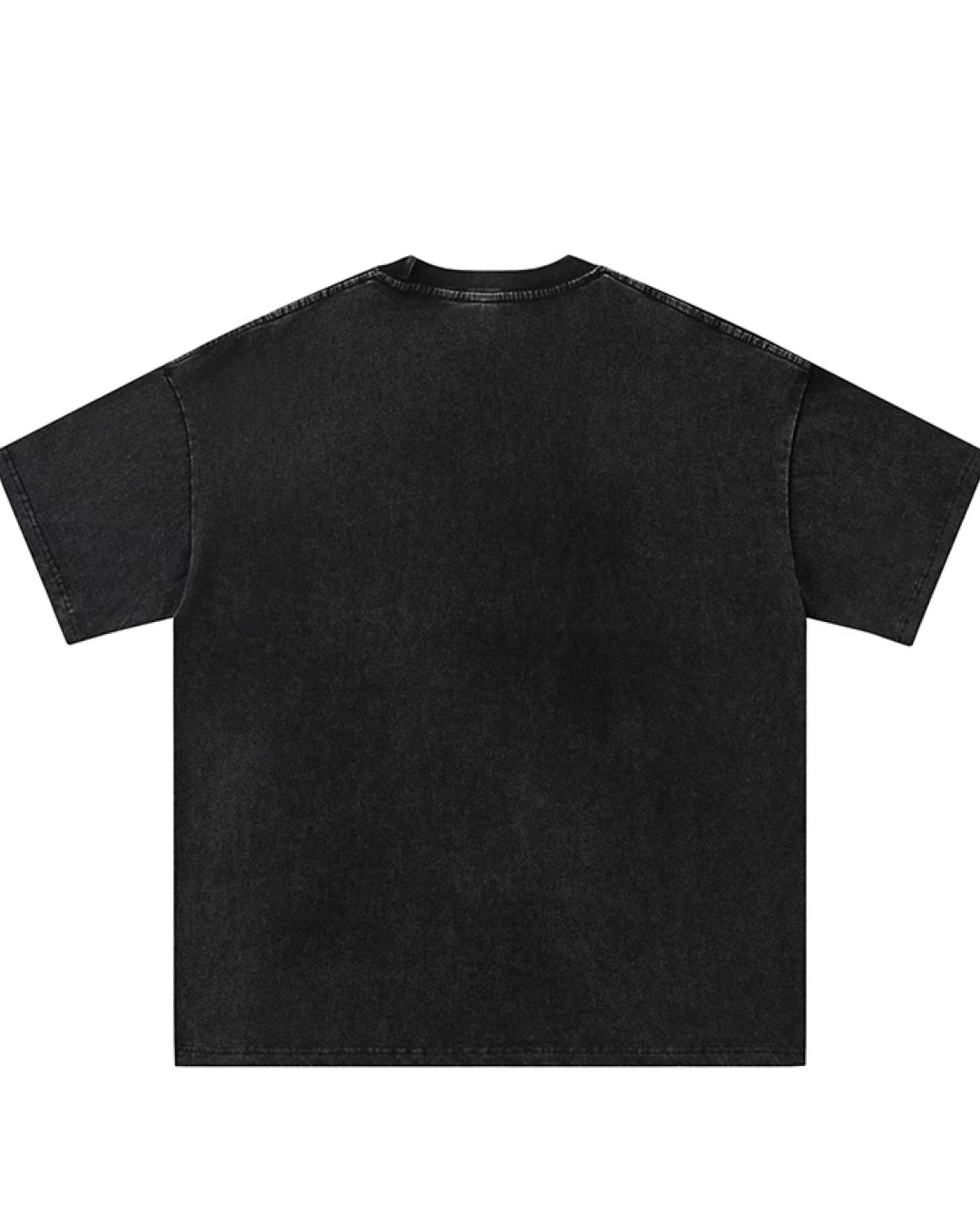 ウォッシュブラックプリントTシャツ　FM0094