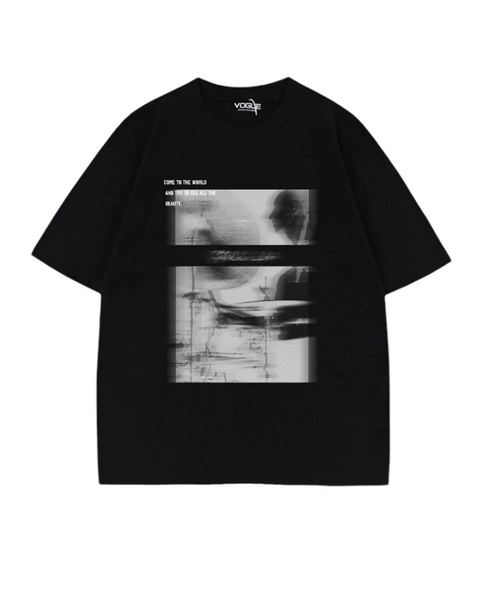 フェードスクエアプリントTシャツ　FM0102