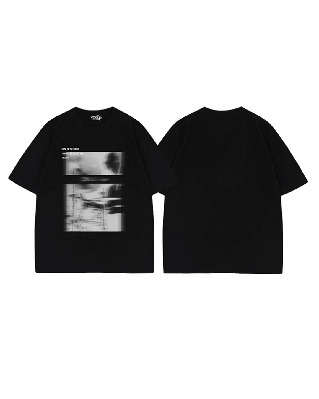 フェードスクエアプリントTシャツ　FM0102