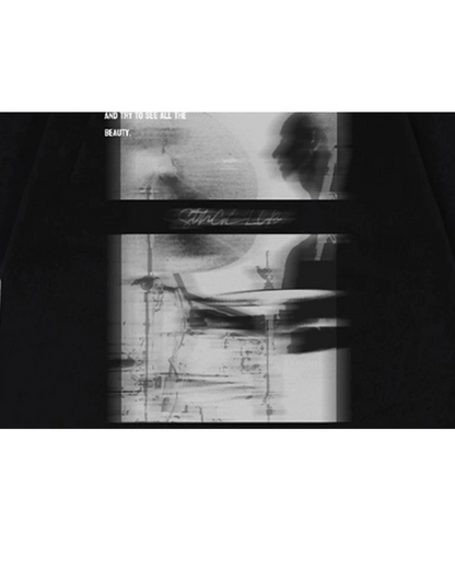 フェードスクエアプリントTシャツ　FM0102