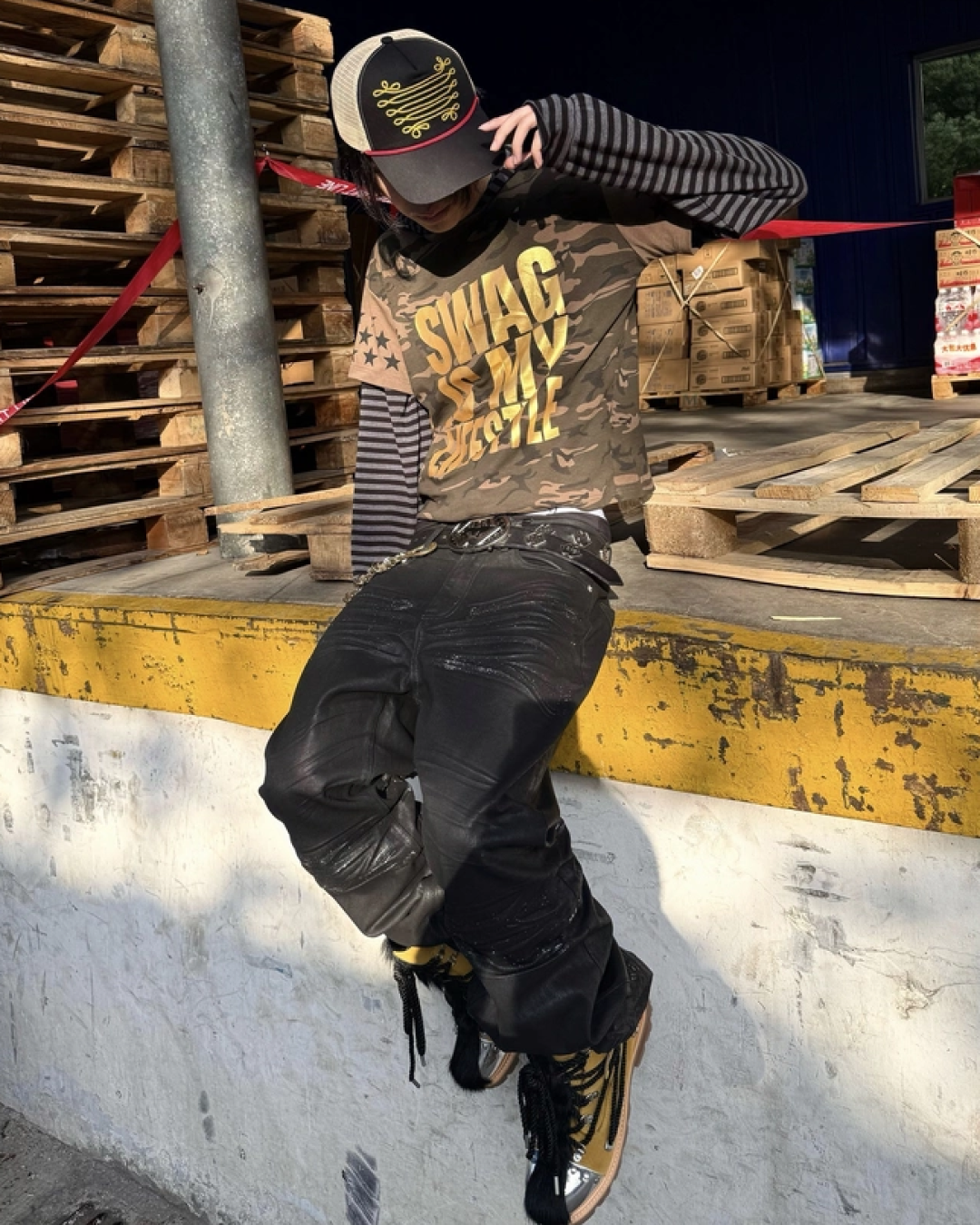 Camo Swag Is My Lifestyle 短丈Tシャツ FM0112