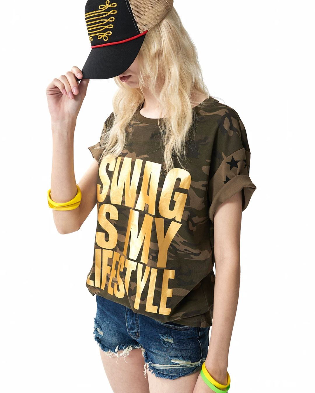 Camo Swag Is My Lifestyle 短丈Tシャツ FM0112