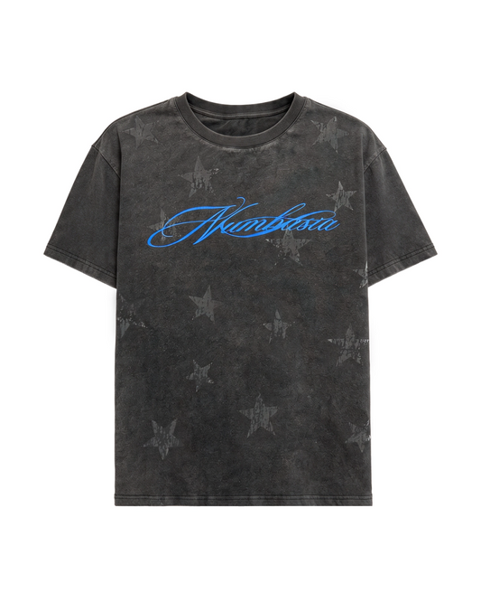 ブラックスターデザイン短丈Tシャツ FM0119