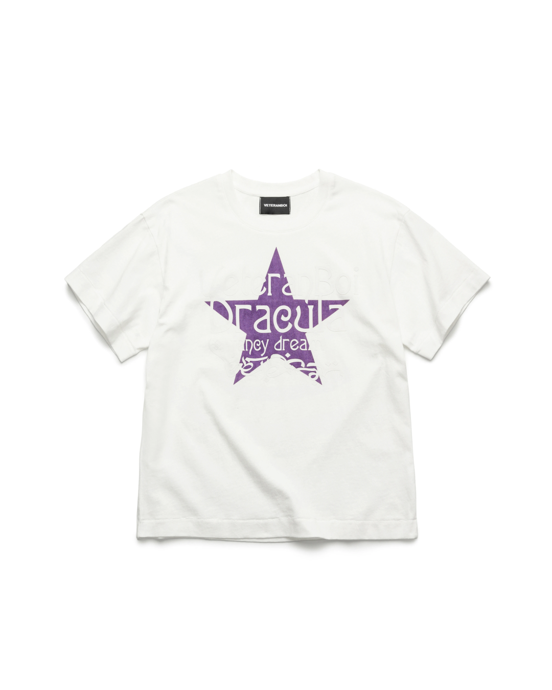 パープルスターレタリング短丈Tシャツ FM0128