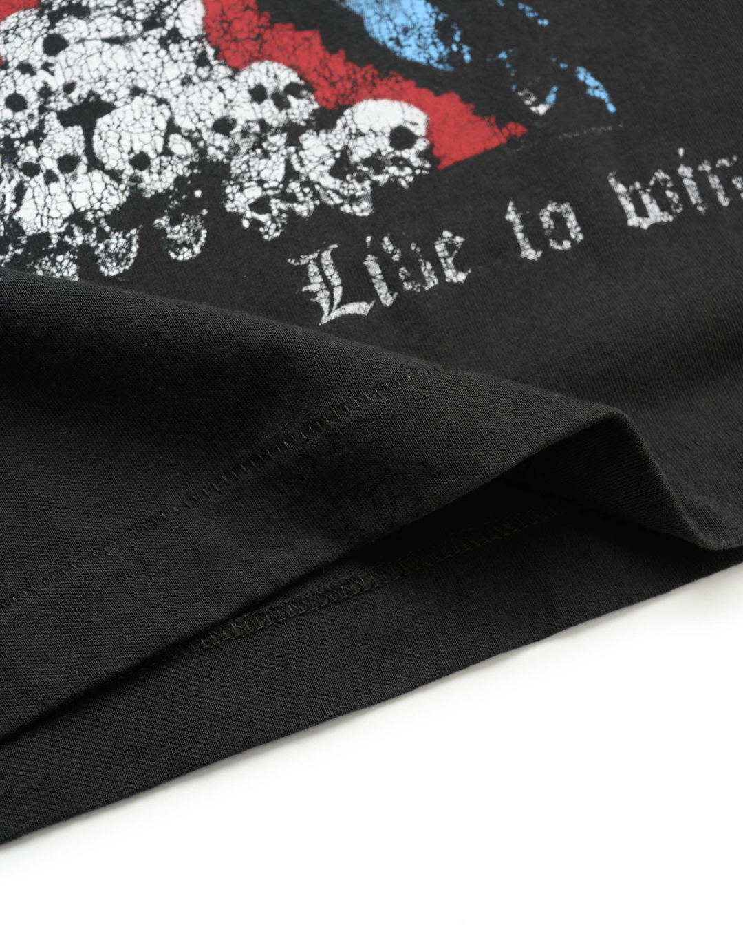 ダメージボーンデザイン短丈Tシャツ FM0130
