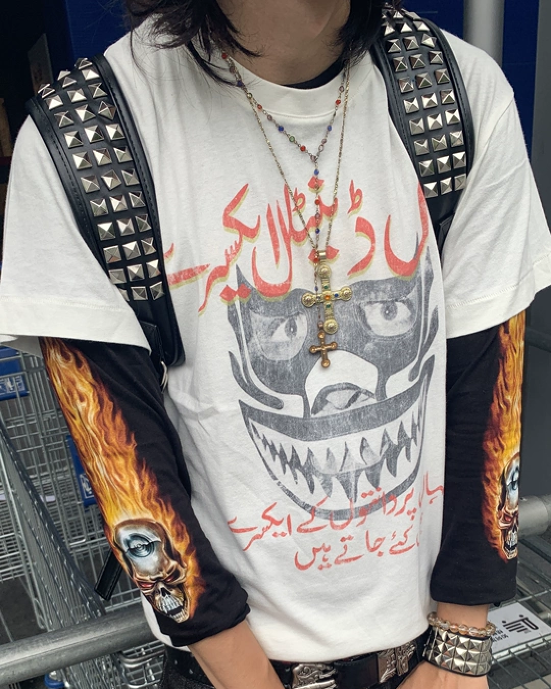 フェイスデザイン短丈Tシャツ FM0131