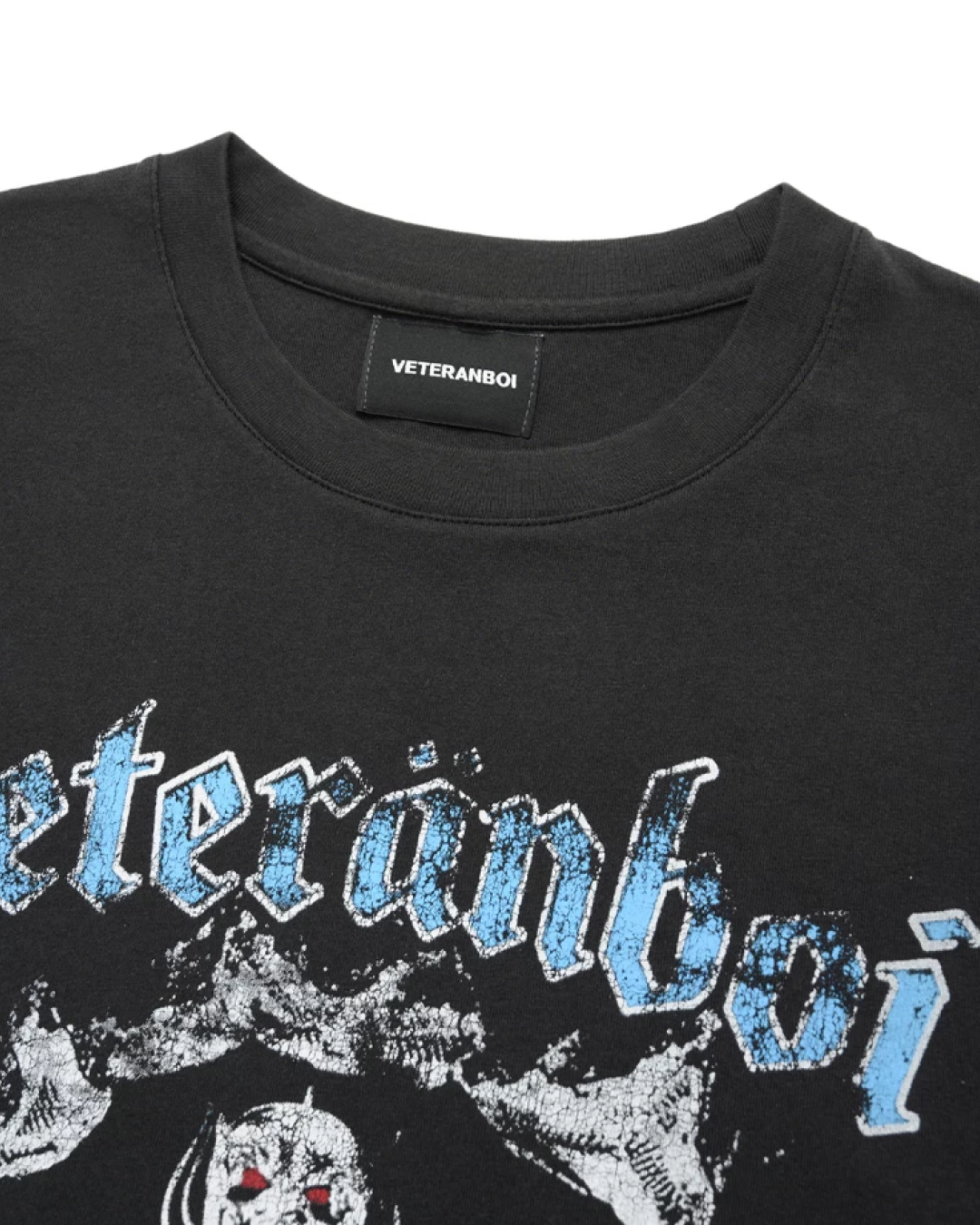 ダメージボーンデザイン短丈Tシャツ FM0130