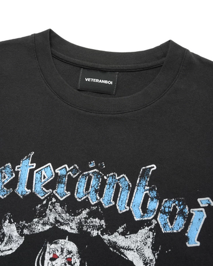 ダメージボーンデザイン短丈Tシャツ FM0130
