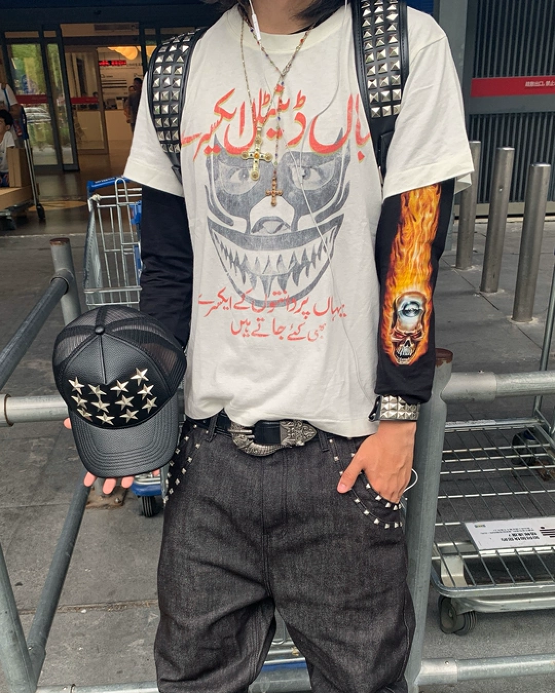 フェイスデザイン短丈Tシャツ FM0131