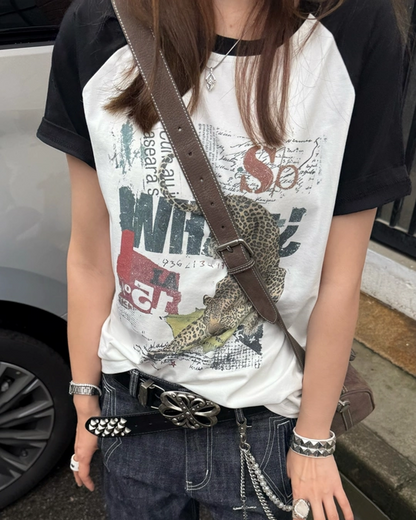 タイガーデザイン短丈Tシャツ FM0135