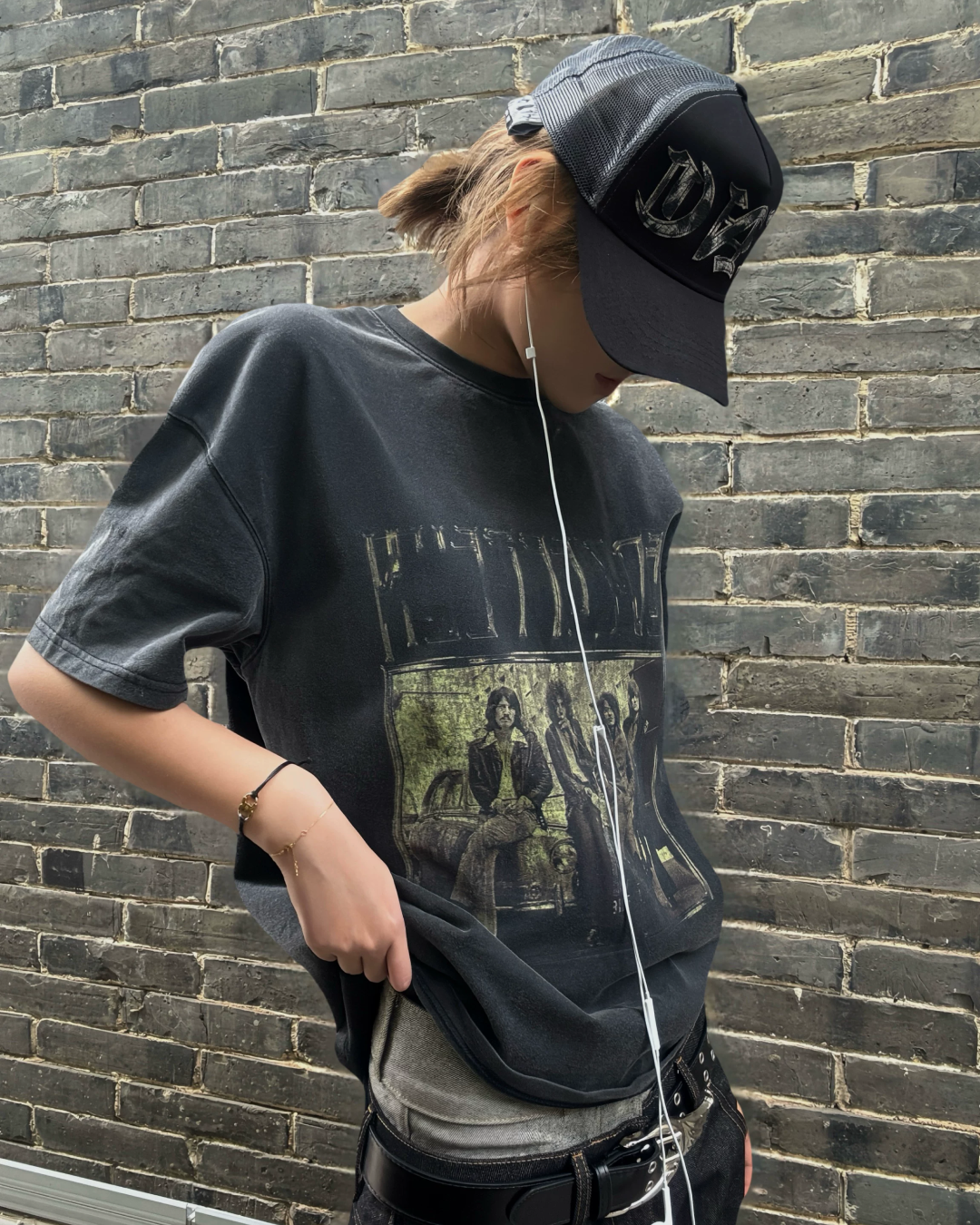ウォッシュフェイントデザインTシャツ FM0136