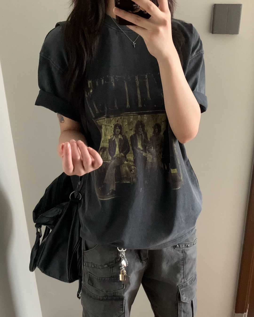 ウォッシュフェイントデザインTシャツ FM0136