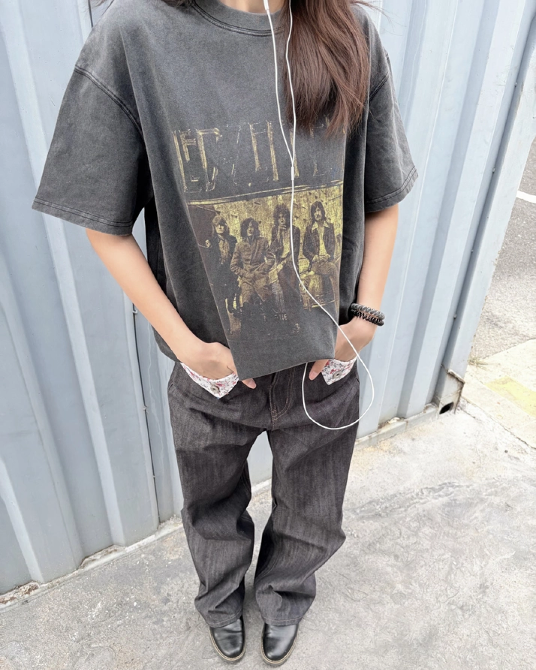 ウォッシュフェイントデザインTシャツ FM0136