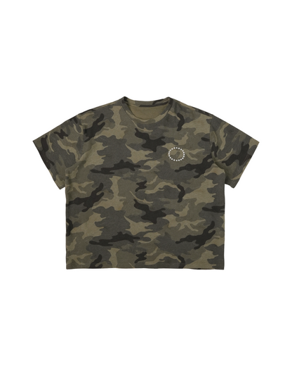 短丈パターンデザインTシャツ FM0137