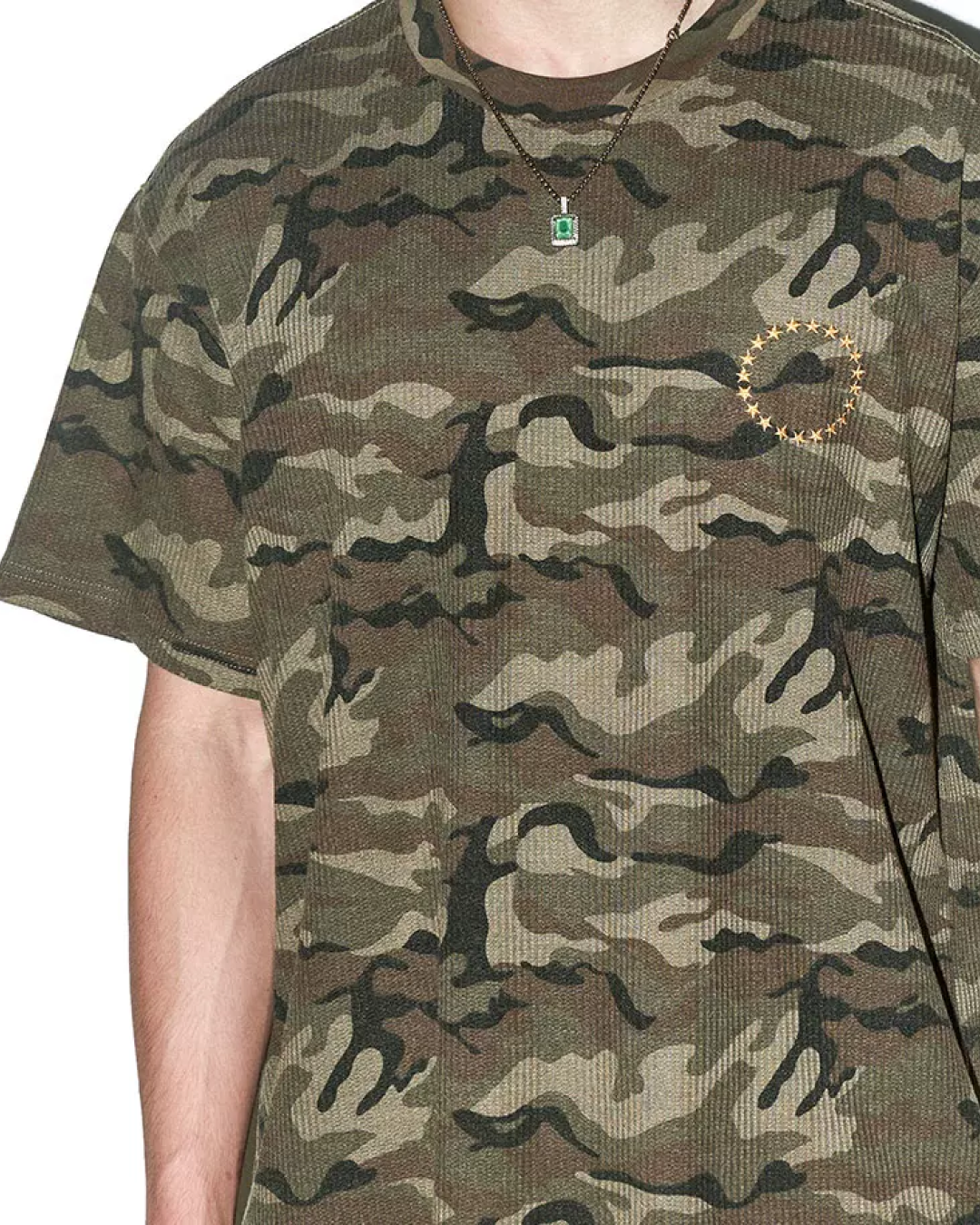 短丈パターンデザインTシャツ FM0137