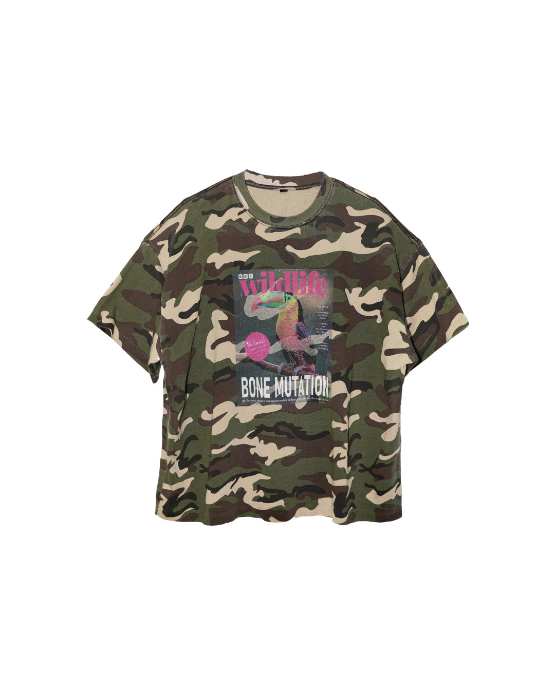 短丈バックボーンデザインTシャツ FM0138
