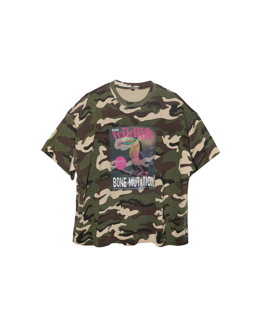 短丈バックボーンデザインTシャツ FM0138