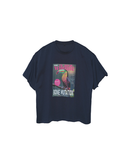 短丈バックボーンデザインTシャツ FM0138