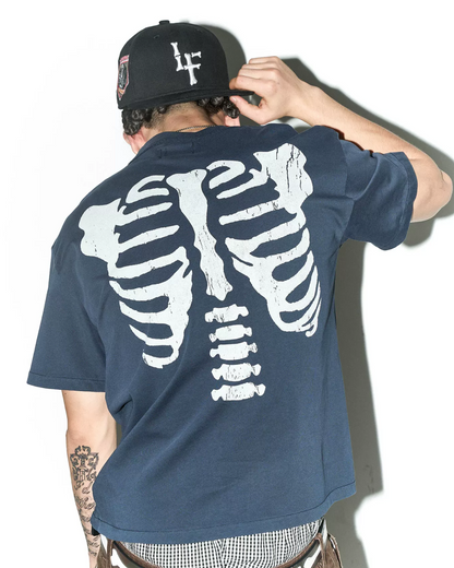 短丈バックボーンデザインTシャツ FM0138
