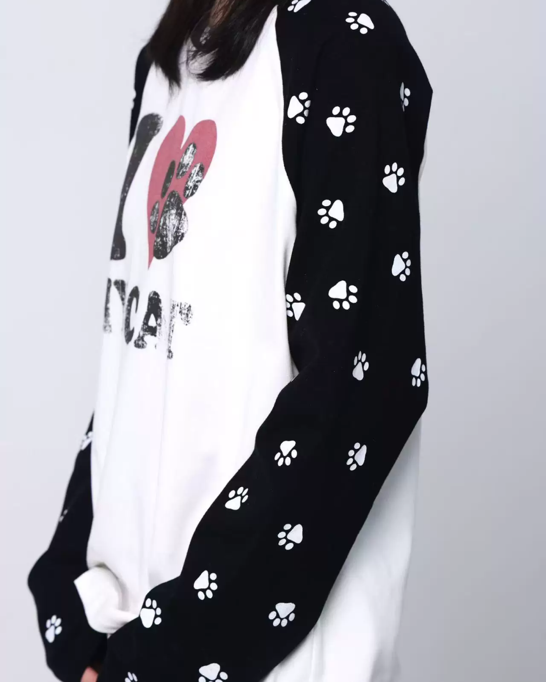 キャットフットプリントデザインロンT FM0151