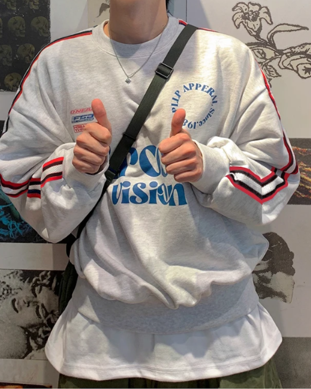 ラインデザインスウェットシャツ FM0169