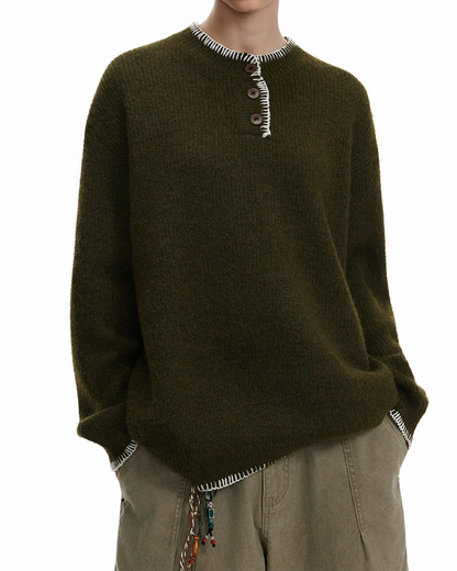 ステッチボタンデザインニット FM0205