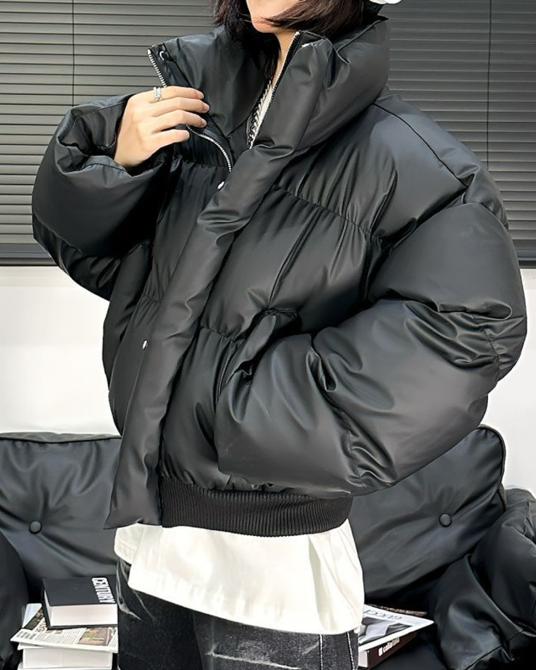 短丈ハイネックパデッドジャケット FM0248