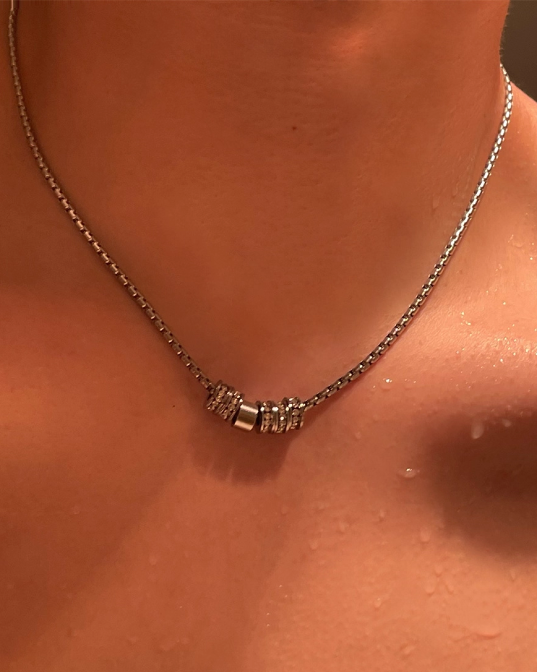 シルバーリングネックレス　L0080