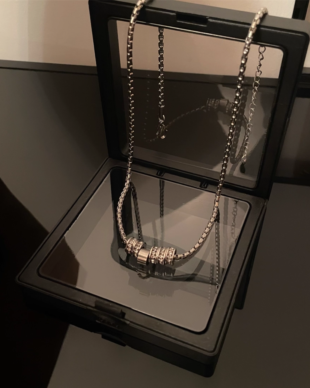 シルバーリングネックレス　L0080