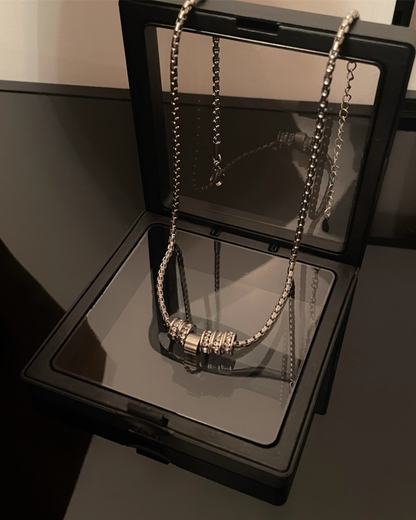シルバーリングネックレス　L0080
