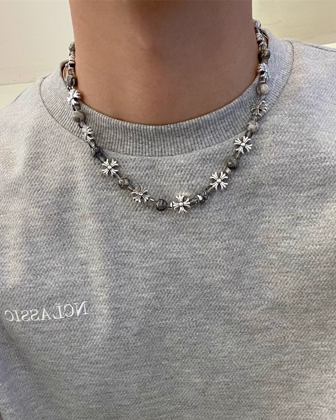 クロスストーンネックレス　L0102