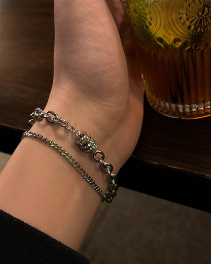 マルチプルシルバーブレスレット　L00143