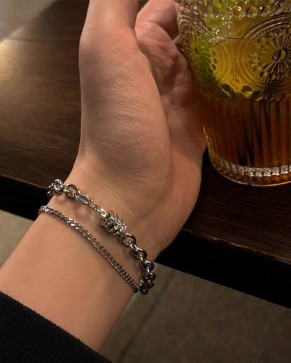 マルチプルシルバーブレスレット　L00143