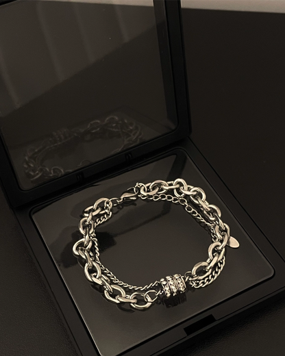マルチプルシルバーブレスレット　L00143