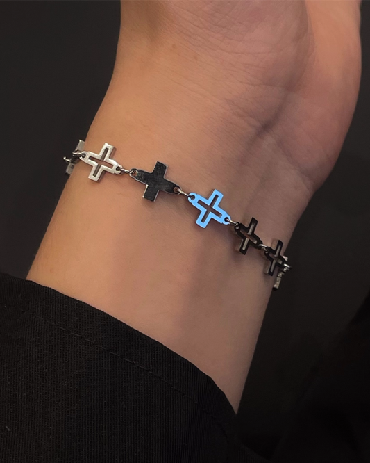 シルバークロスデザインブレスレット　L00145