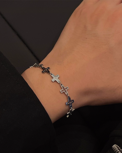 シルバークロスデザインブレスレット　L00145
