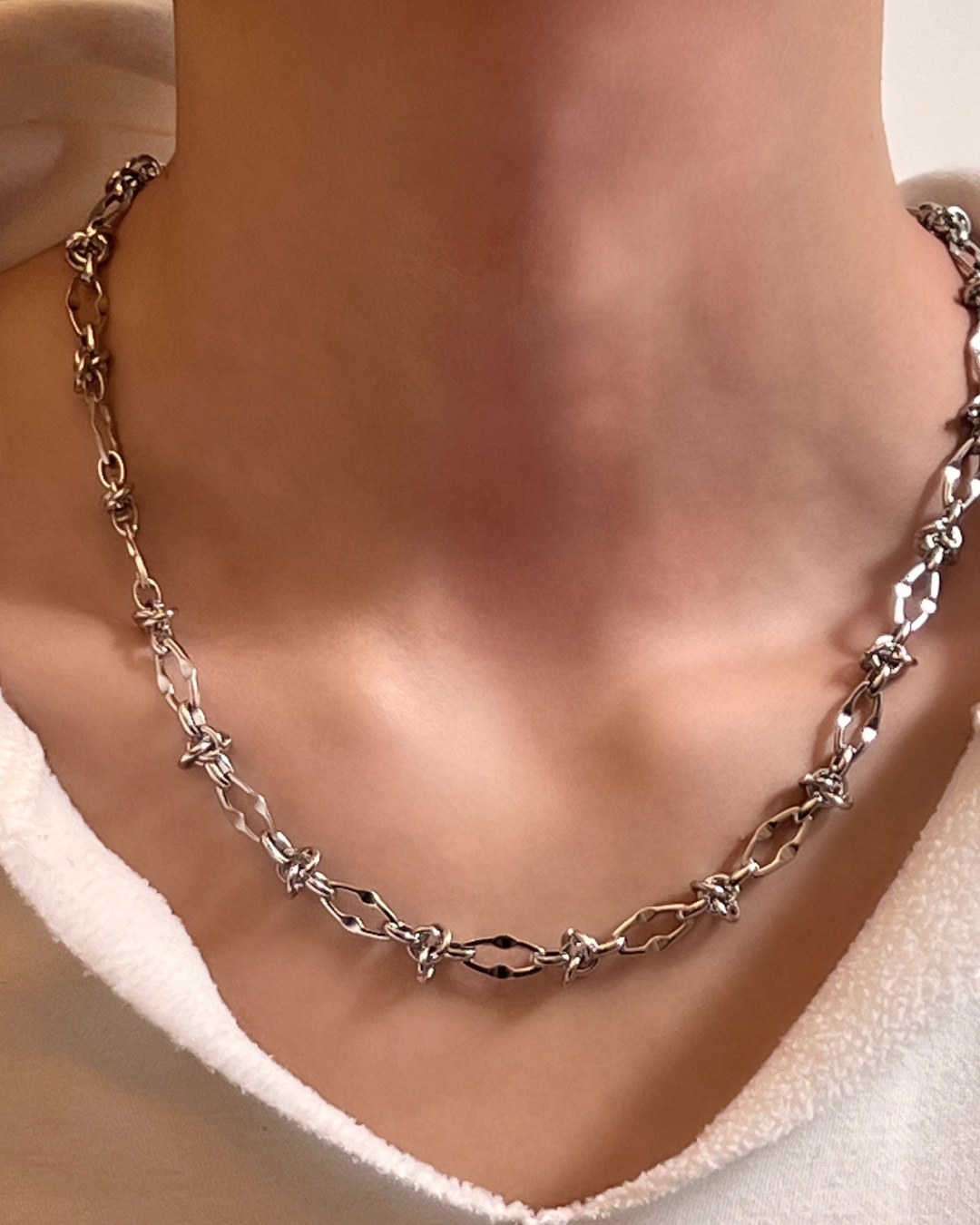 シルバーコネクトネックレス　L0149