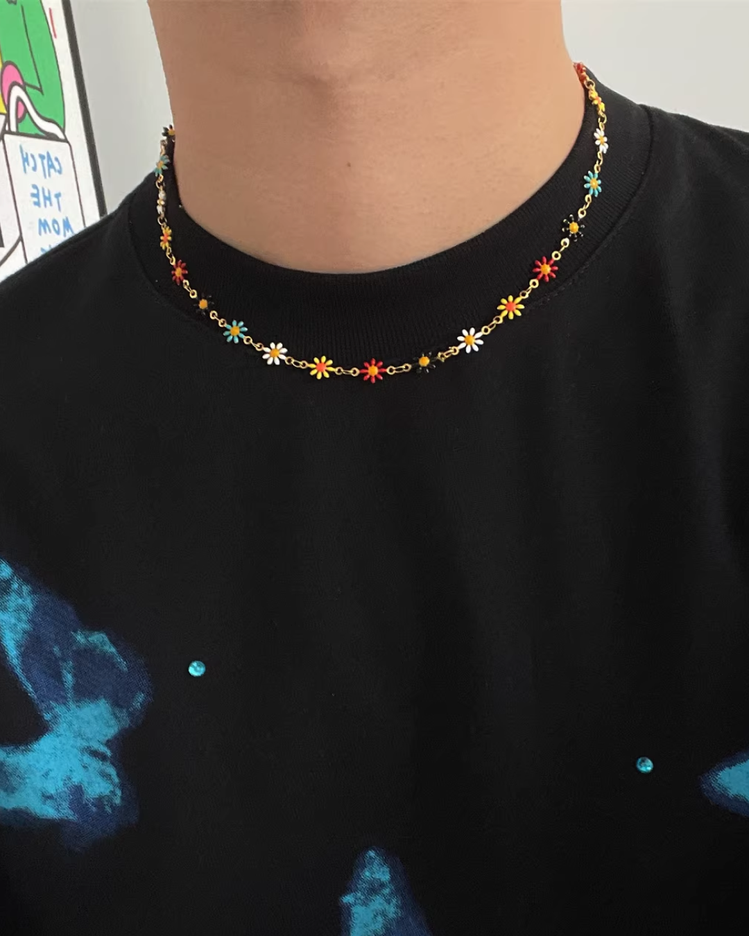 マルチフラワーモチーフネックレス　L0192