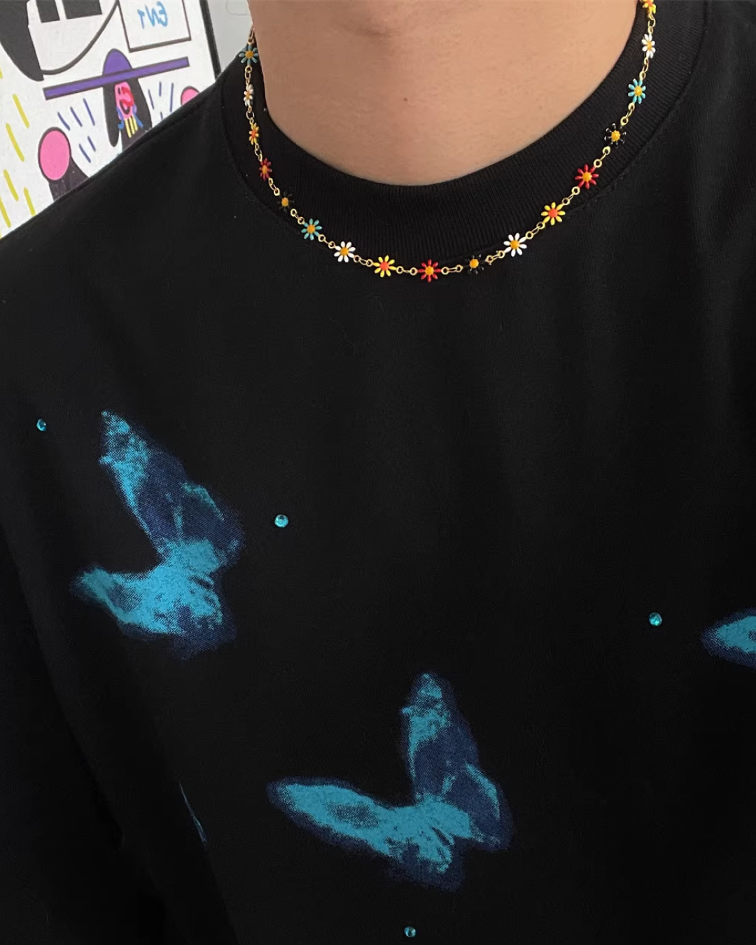 マルチフラワーモチーフネックレス　L0192