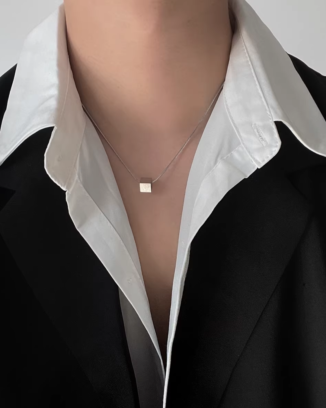 キューブシルバーネックレス　L0267