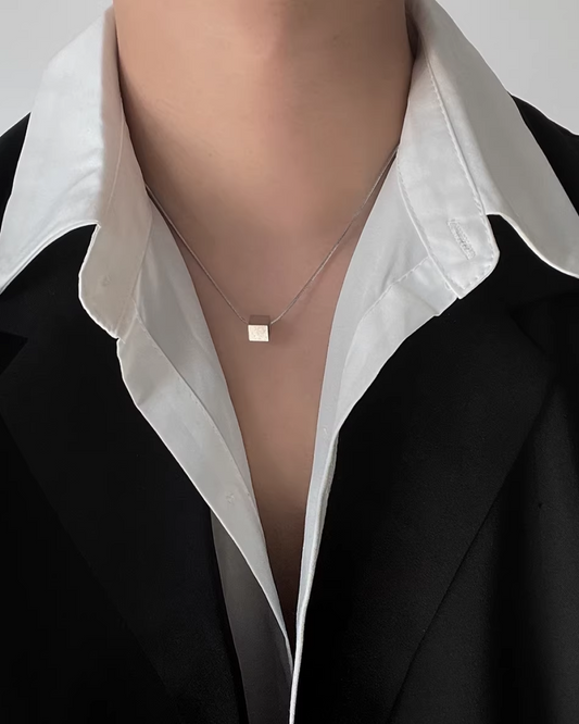 キューブシルバーネックレス　L0267