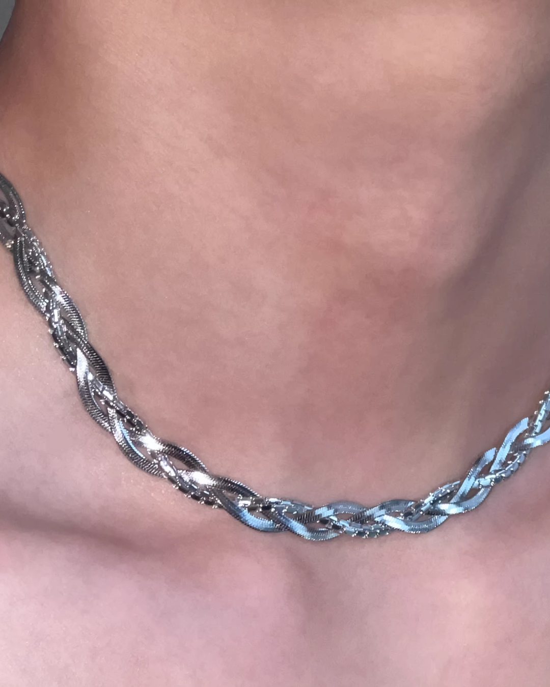 シルバーインターワインネックレス　L0273