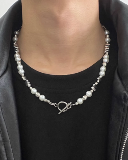 ハーフチェーンシルバーネックレス　L0291