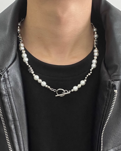 ハーフチェーンシルバーネックレス　L0291