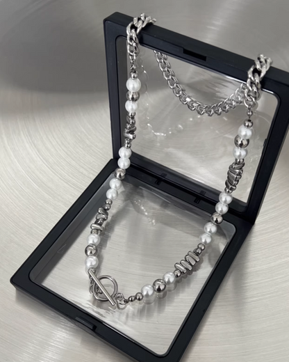 ハーフチェーンシルバーネックレス　L0291